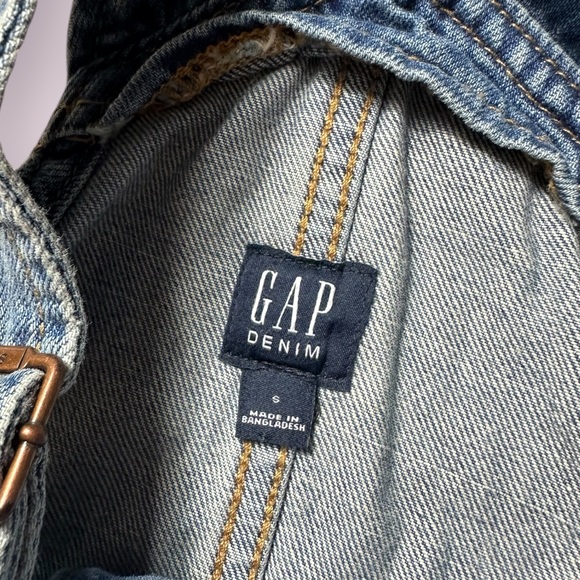 Set Of Two Toddler Girl Baby Gap Overall Dresses Blue And Pink Denim Sz XS & S - Picture 13 of 14